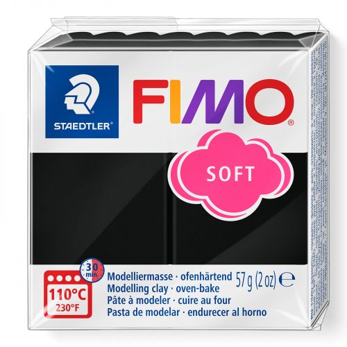FIMO Clay - Fimo Soft Black. Super versatile and flexible polymer clay in Black Colour.