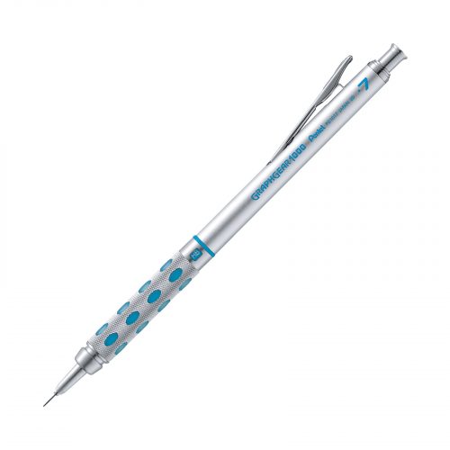 Pentel GraphGear 1000 Mechanical Pencil PG1017-C 0.7mm. High quality automatic pencil with blue highlights and 0.7mm lead size.