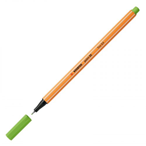 STABILO Point 88 Fineliner Pen - Apple Green 88/13. Iconic STABILO Fineliner pen in Apple Green colour.