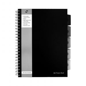 Pukka Pad A4 Black Project Book. High quality black A4 project book with dividers.