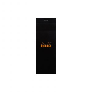 The Rhodia No 8 Notepad Squared in Black. This high quality Rhodia pad is perfect for those that need a slim graph paper pad. Featuring 80 GSM 5x5 squares and a black cover.