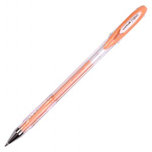 High quality Uni-Ball Signo UM-120AC Pastel Rollerball pen in Pastel Orange. Smooth writing gel rollerball pen with Pastel Orange ink. Cap off.