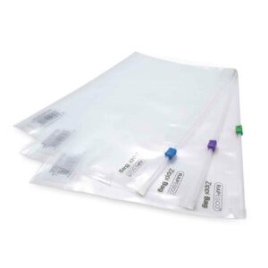 Rapesco Zippi Bag with Plastic Zip A4+ – Assorted Transparent – Pack of 25