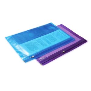 Rapesco Zippi Bag with Metal Zip A4+ –  Blue and Purple – Pack of 25