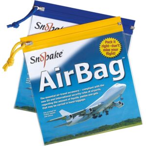 Snopake AirBag Zip Wallets, Assorted Blue and Yellow Strips – Pack of 5