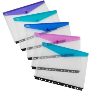 Snopake Polyfile RingBinder Wallet HC A4 Electra Colour Stud Wallets – Pack of 5
