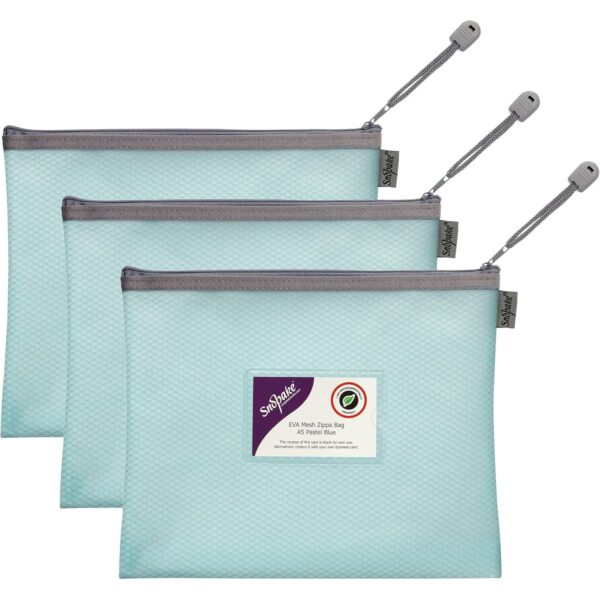 Snopake EVA Pastel Mesh HC A5 Zippa Bag – Pack of 3