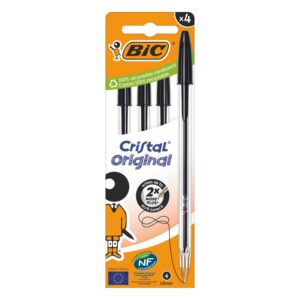 BIC Cristal Original 1.0mm Ballpoint Pens – Pack of 4