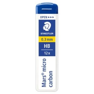 Staedtler 250 03-HB Mars Micro Leads 0.3mm Tube of 12 Leads – HB