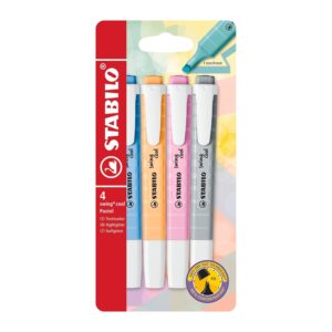 STABILO Swing Cool Pastel Highlighter Pens – Pack of 4 Assorted Colours v3