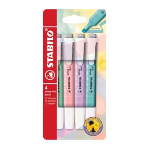 STABILO Swing Cool Pastel Highlighter Pens – Pack of 4 Assorted Colours v1