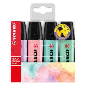 STABILO Boss Original Pastel Highlighter Pen – Pack of 4 Colours v1