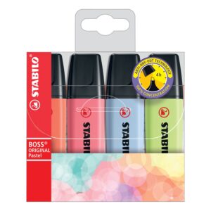 STABILO Boss Original Pastel Highlighter Pens – Pack of 4 Colours v2