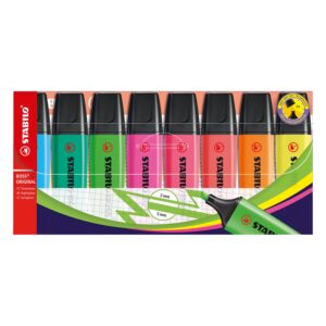 STABILO Boss Original Highlighter Pens – Pack of 8 Assorted Colours