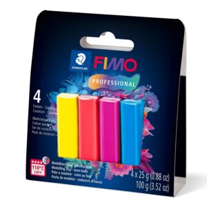 Staedtler 8043-S1 FIMO Professional Pack 4 Half Blocks – True Colours