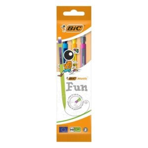 BIC Matic Fun 0.7mm Mechanical Pencils 880411 – Pack of 3 Assorted