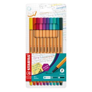 STABILO Point 88 Pastel Fineliner Pens – Pack of 10 Colours V2