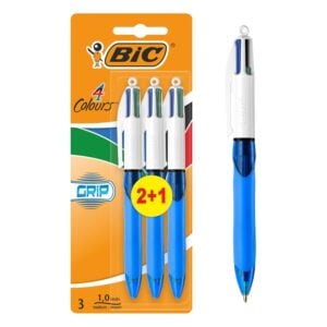 BIC 4 Colours Grip Ballpoint Multipens 961559 – Pack of 3