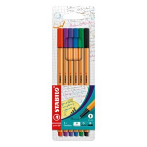 STABILO Point 88 Fineliner Pens – Pack of 6 Colours