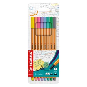STABILO Point 88 Pastel Fineliner Pens – Pack of 8 Colours V1