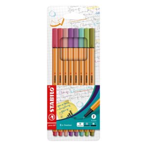 STABILO Point 88 Pastel Fineliner Pens – Pack of 8 Colours V2