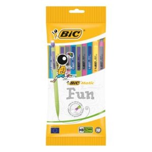 BIC Matic Fun 0.7mm Mechanical Pencils 896409 – Pack of 10 Assorted