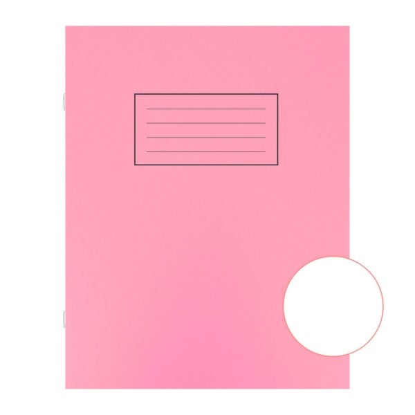Silvine 229x178mm Exercise Book Plain, 80 Pages Pink