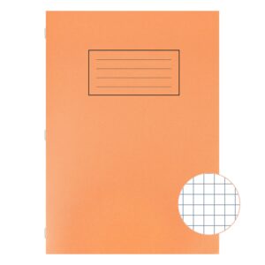 Silvine A4 Exercise Book 5mm Squares, 80 Pages Orange