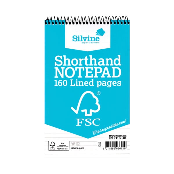 Silvine Everyday FSC Shorthand Notepad 127x203mm, 160 Pages