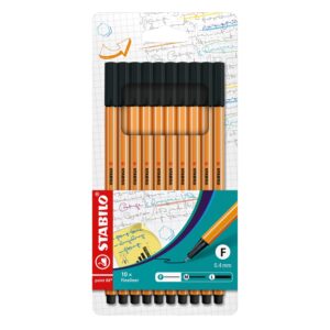 STABILO Point 88 Fineliner Pens – Pack of 10 Black