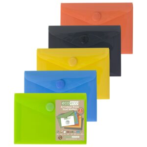 Eco-Eco A7 50% Recycled Colour Press Stud Wallets – Pack of 5